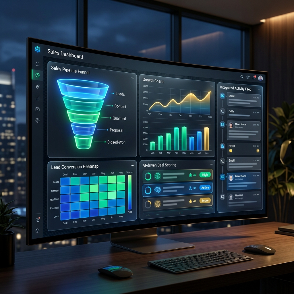 Zymofar Custom CRM Sales Dashboard Mockup