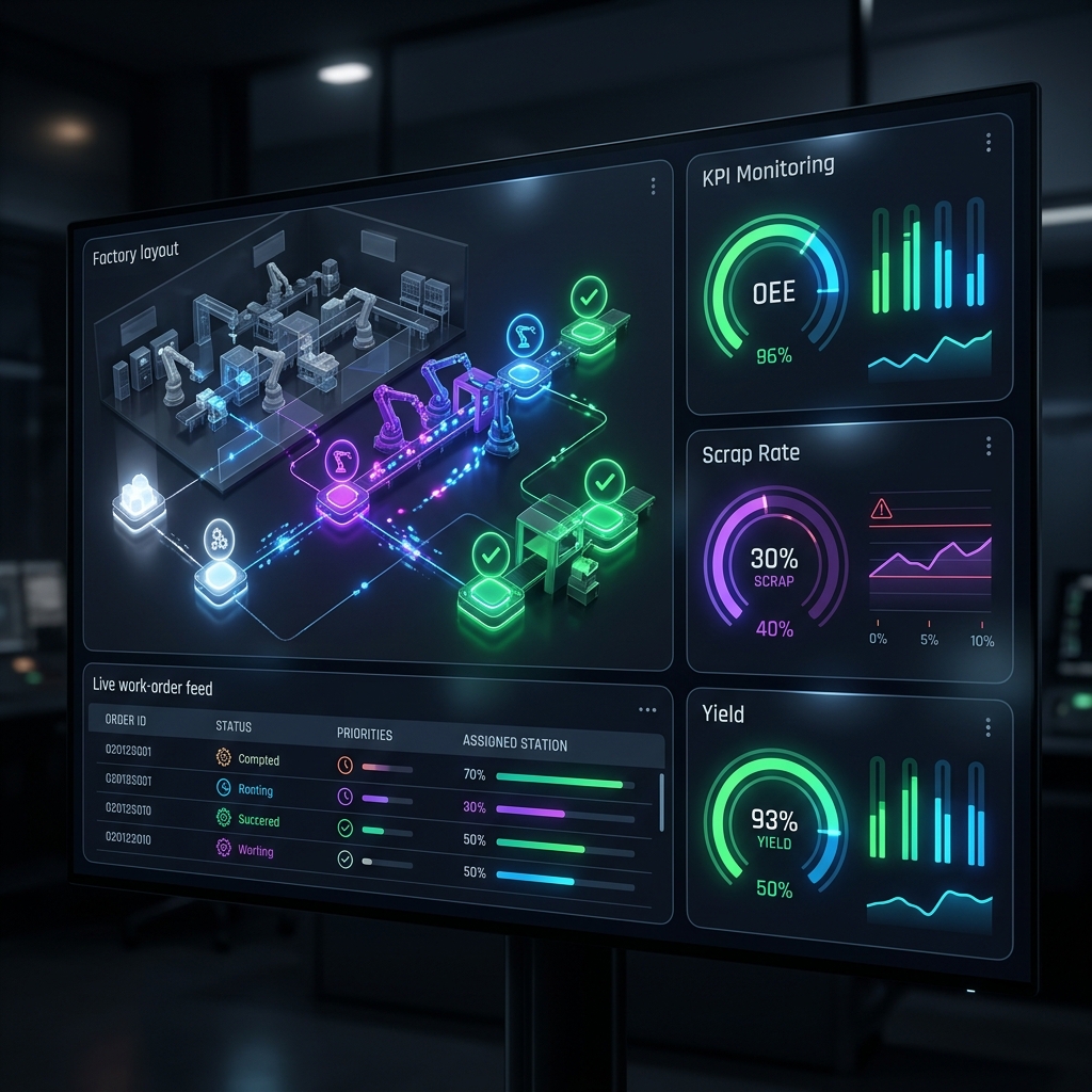 Zymofar Industry 4.0 WIP Traceability Production Dashboard Mockup
