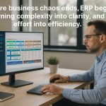 WiderERP software dashboard showcasing sales, finance, and analytics—empowering businesses to move from chaos to clarity with ERP automation.