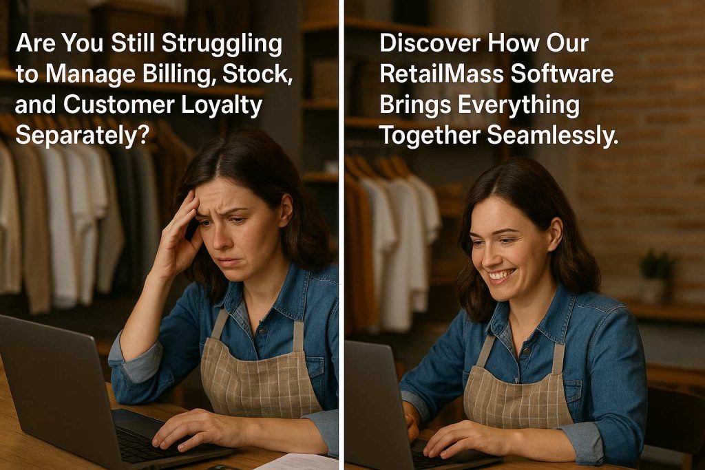 “Are You Still Struggling to Manage Billing, Stock, and Customer Loyalty Separately? Discover How Our RetailMass Software Brings Everything Together Seamlessly.”