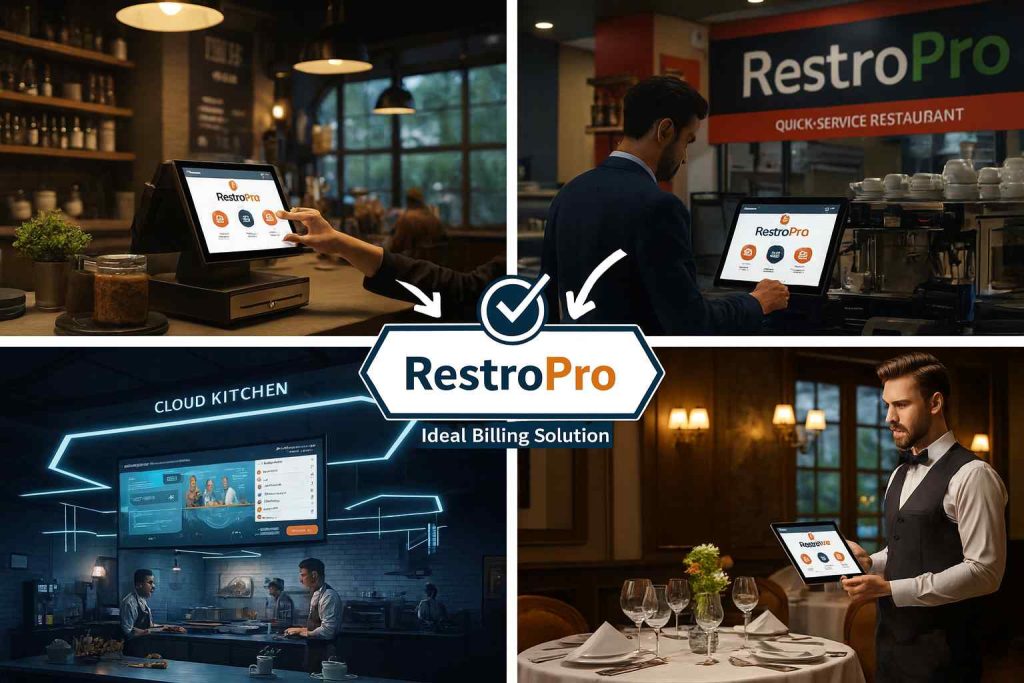 Why Is RestroPro the Ideal Billing Solution for Cafes, QSRs, Cloud Kitchens, and Full-Service Restaurants?