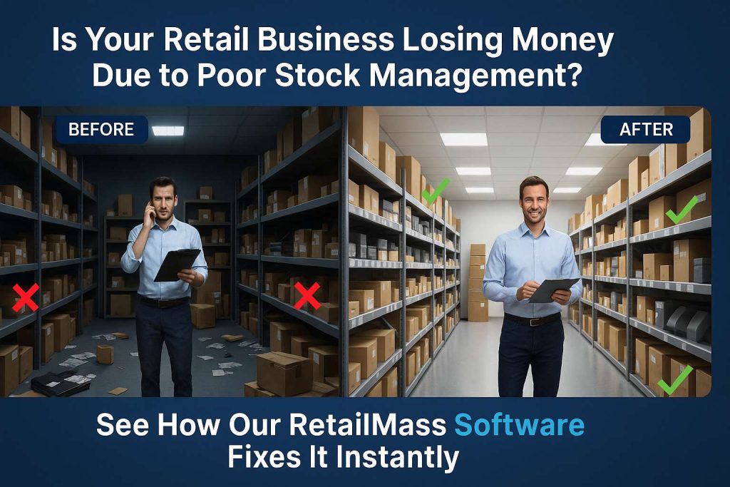 Is Your Retail Business Losing Money Due to Poor Stock Management? See How Our RetailMass Software Fixes It Instantly.